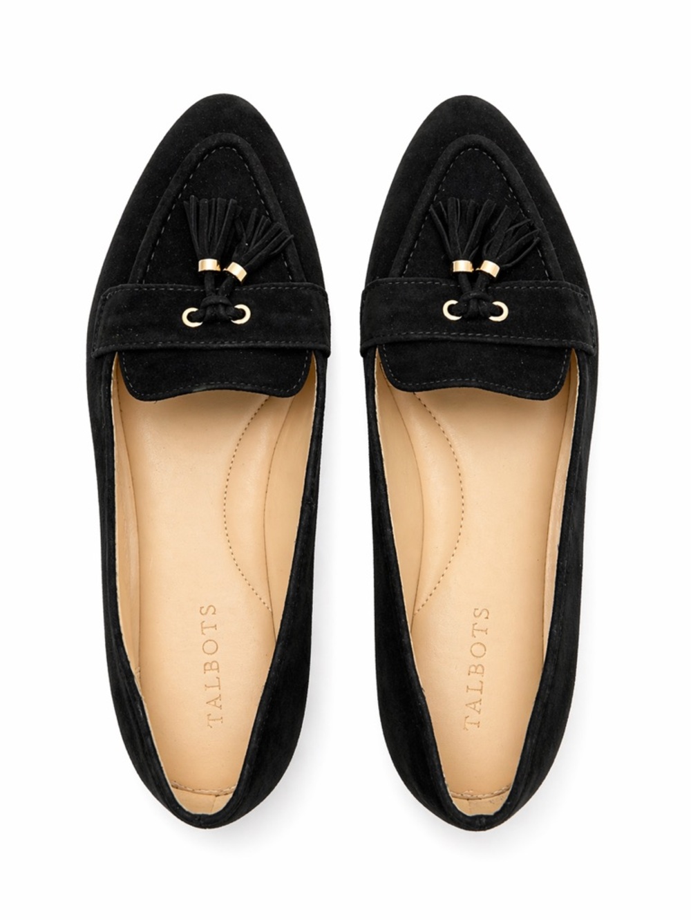 Talbots Black Suede Tassel Loafers